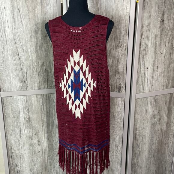 Blu Pepper Sweaters - **SOLD***Perch by Blu Pepper southwestern fringed sweater vest women’s 3X